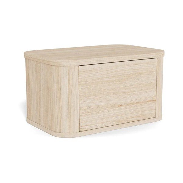 Comodino colore naturale chiaro con effetto rovere da parete/con ripiani Atmore – Actona