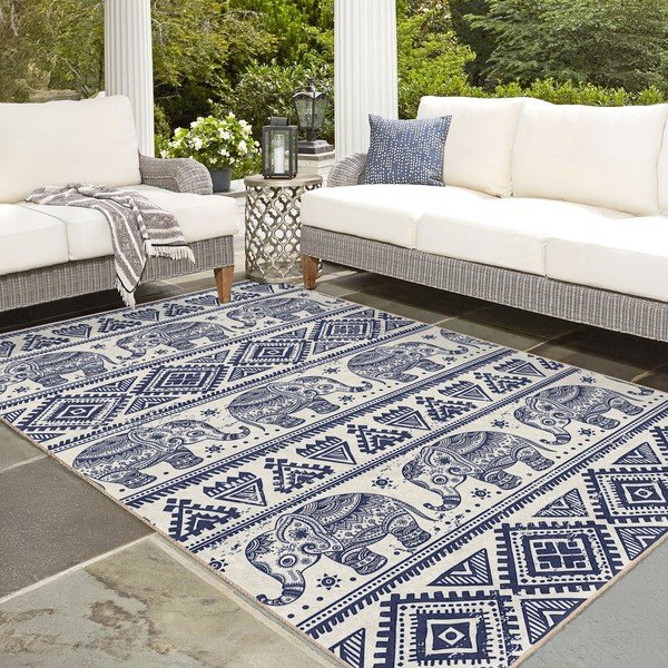 Passatoia blu lavabile 80x200 cm Elephant – Mila Home-image-2