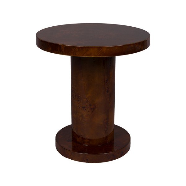 Tavolino rotondo con effetto noce ø 46 cm Quinn – Dutchbone