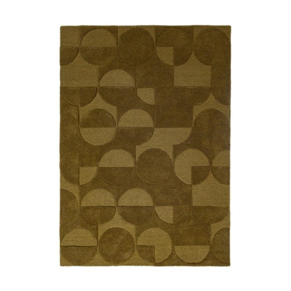 Tappeto verde scuro in lana tessuto a mano 160x230 cm Gigi – Flair Rugs