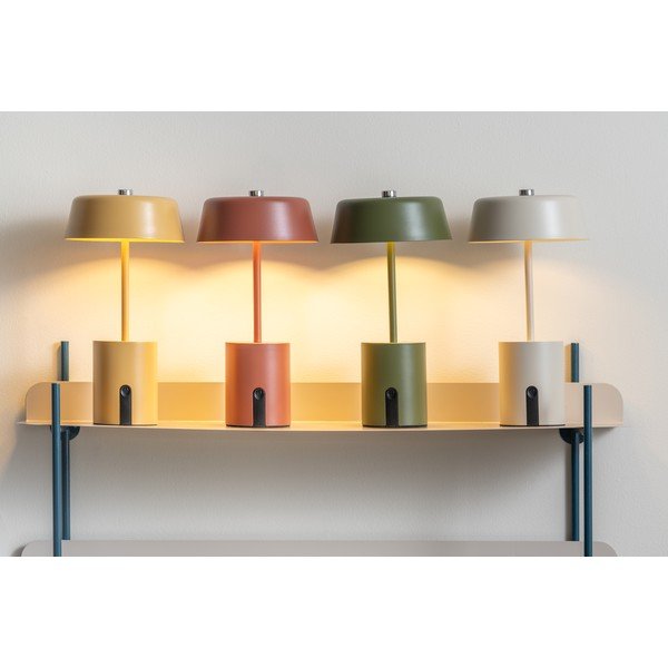 Lampada da tavolo LED giallo ocra in metallo (altezza totale 22,5 cm) Elemental LED – Leitmotiv-image-2