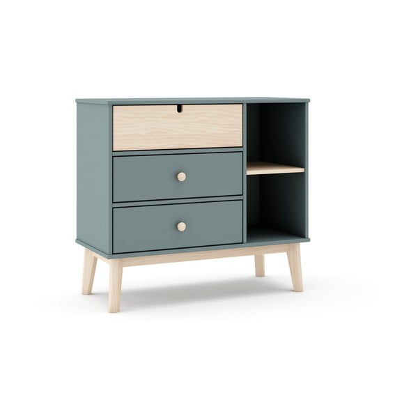 Cassettiera per bambini verde polveroso 90x81x40 cm Estefania – Marckeric-image-4