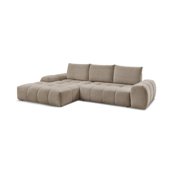 Divano angolare grigio tortora allungabile e con contenitore (penisola a sinistra/chaise lounge) con rivestimento in ciniglia Everest – Bobochic Paris-image-3