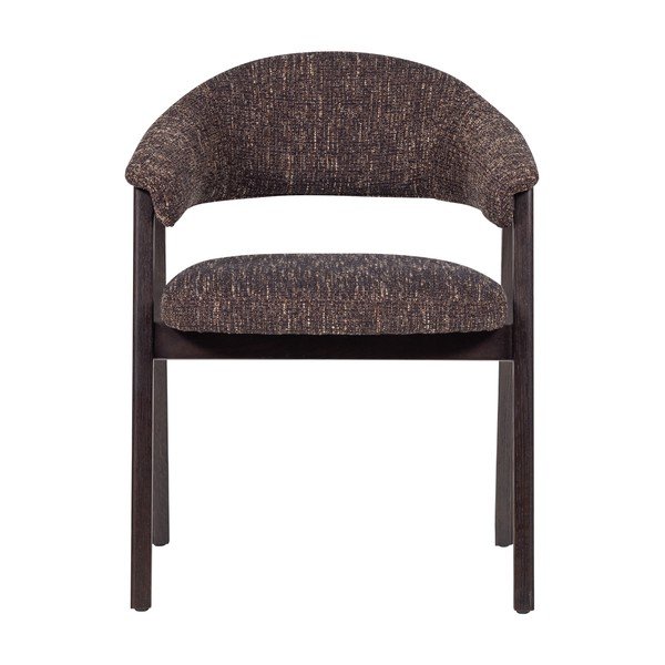 Sedia da pranzo marrone scuro in imbottito con braccioli Tunar – WOOOD-image-2