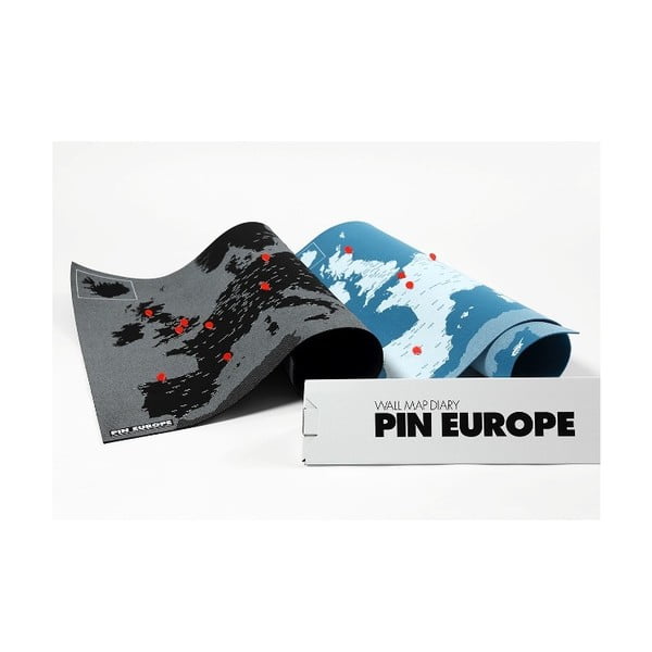Carta murale nera dell'Europa Pin World, 100 x 80 cm Pin Europe - Palomar-image-2