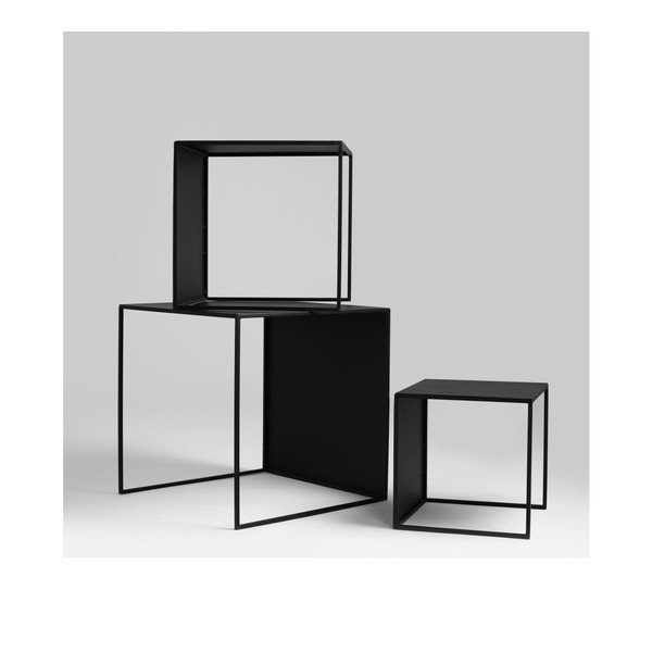 Set di 3 tavolini di stoccaggio a 2 pareti di forma personalizzata nera - CustomForm-image-3
