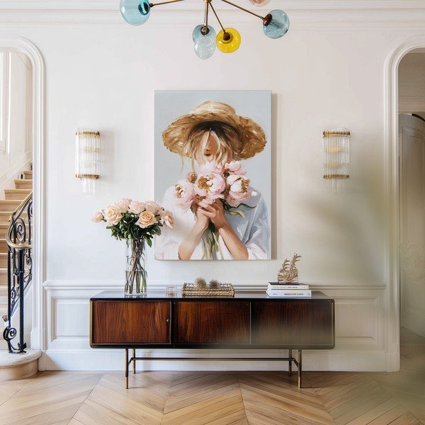 Quadro con elementi dipinti a mano 70x100 cm Estelle – Styler-image-2