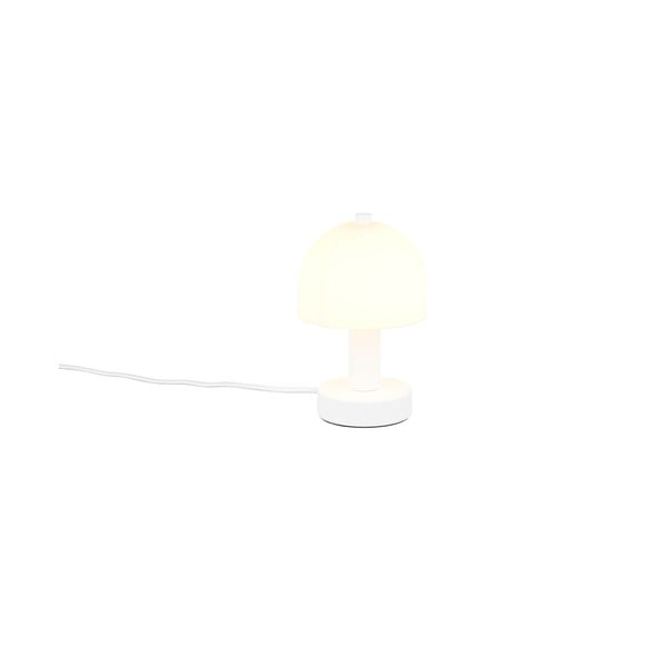 Lampada da tavolo bianca con paralume in vetro (altezza totale 19 cm) Glenn – Trio-image-3