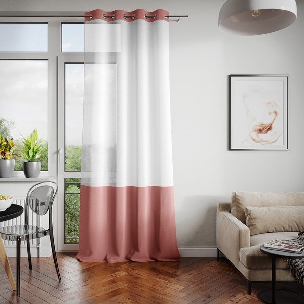 Tenda bianca/marrone 140x250 cm Irvette Eyelets - AmeliaHome-image-1