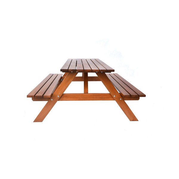 Set da pranzo da giardino in legno massiccio marrone scuro per 4 persone Piknic - Rojaplast-image-2