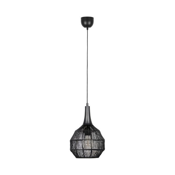 Lampadario nero opaco con paralume in metallo Soraya – Trio