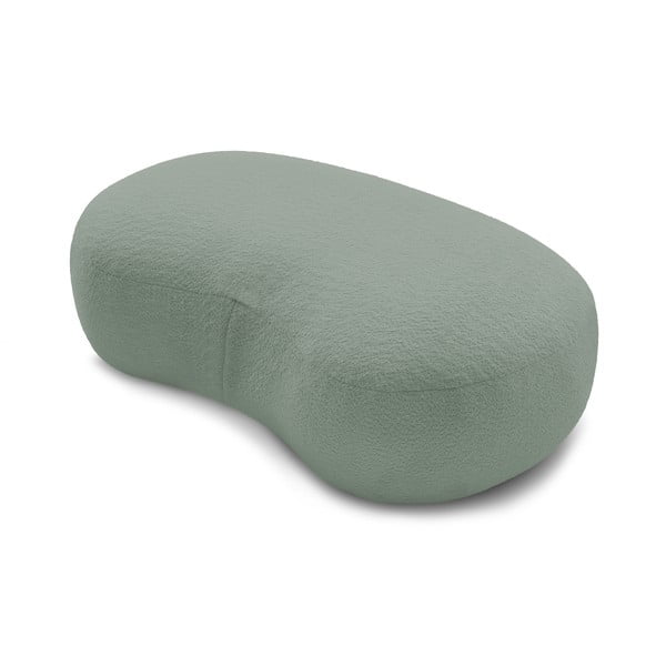 Pouf in tessuto bouclé verde chiaro Saint-Germain - Bobochic Paris-image-4