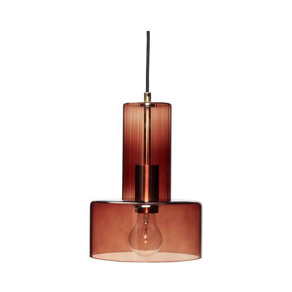 Lampadario dimmerabile marrone con diffusore in vetro ø 20 cm Ripple - Hübsch