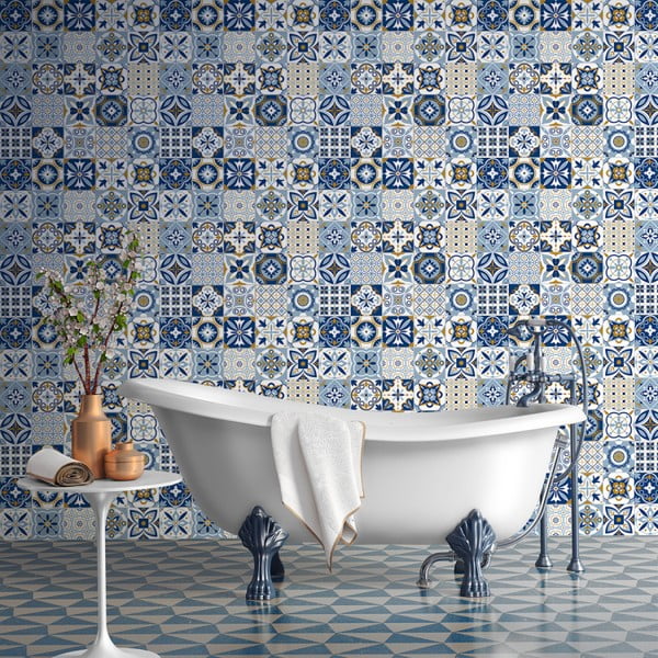 Set di 60 adesivi murali Azulejos , 10 x 10 cm Nelia - Ambiance