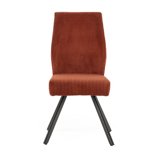 Set di 2 sedie da pranzo in velluto a coste arancione Anibal - Marckeric-image-2