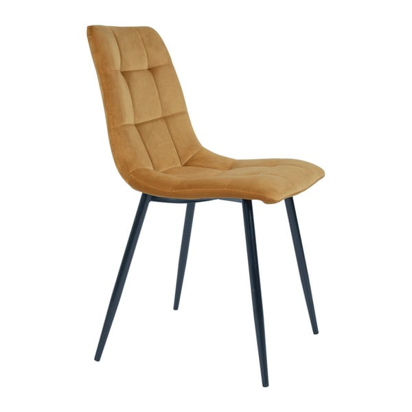 Sedie da pranzo in set gialle in imbottito 2 pz Middelfart – House Nordic-image-3