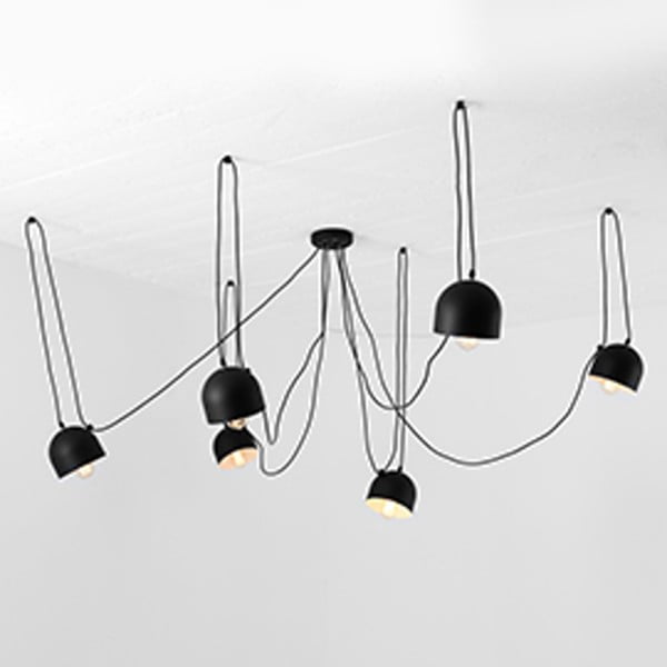 Lampada a sospensione nera per 6 lampadine Popo - CustomForm-image-1