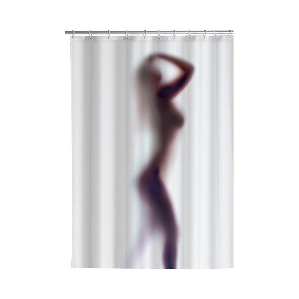 Tenda da doccia bianca con finitura antimuffa Silouette , 180 x 200 cm - Wenko