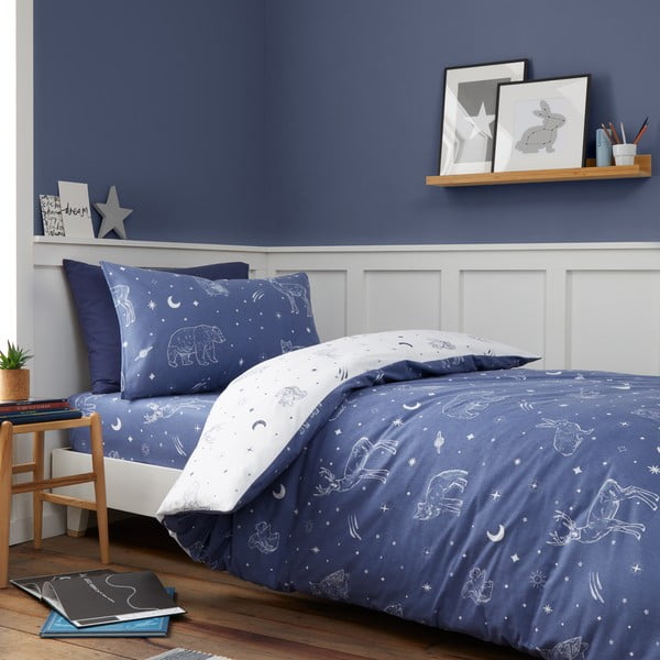 Biancheria da letto per culla in flanella 120x150 cm Starlight Animals - Bianca