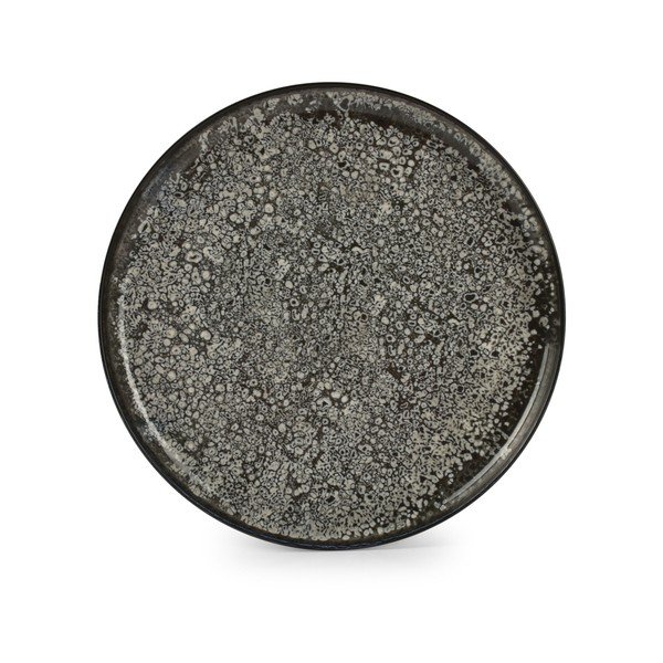 Piatto nero/color crema in gres ø 27 cm Gravel – ONA