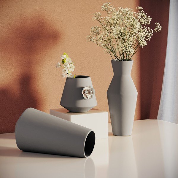 Vaso color crema in ceramica (altezza totale 24 cm) Giara – Restilo-image-2