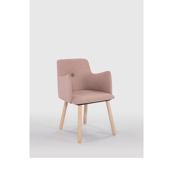 Sedia da pranzo rosa con gambe in legno di gomma Aruba - Marckeric-image-1
