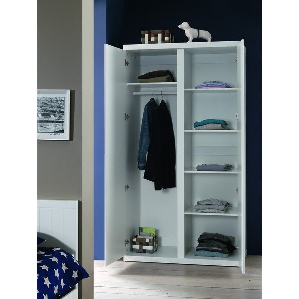 Armadio bianco Bianco, altezza 204 cm Lara - Vipack-image-1