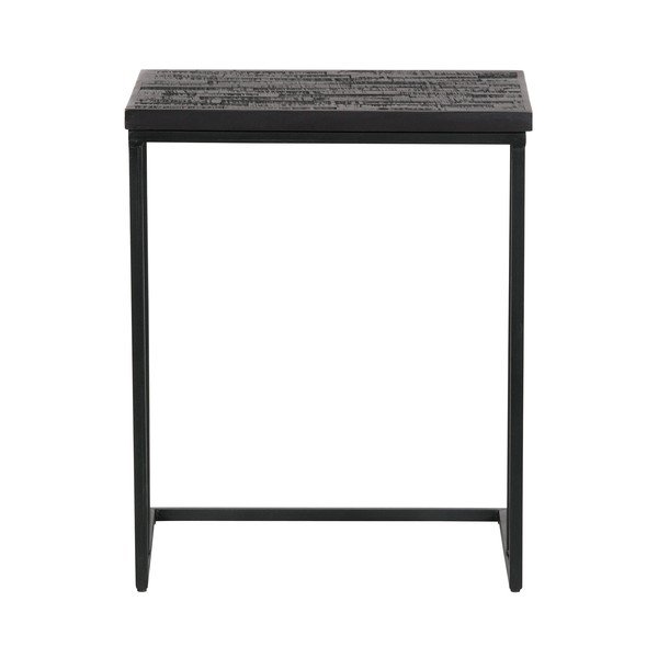 Tavolino nero con piano in teak riciclato Shape Sharing - BePureHome-image-2