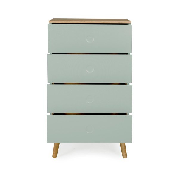 Cassettiera verde con gambe in rovere, larghezza 55 cm Dot - Tenzo-image-3