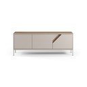 Cassettiera effetto rovere in colore crema-naturale 150x55x35 cm Lilou - Marckeric