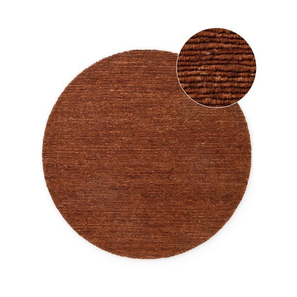 Tappeto rotondo marrone in lana tessuto a mano ø 200 cm Bexley Woolwich – Ted Baker
