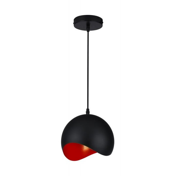 Lampadario rosso-nero con paralume in metallo ø 20 cm Mavia - GTV