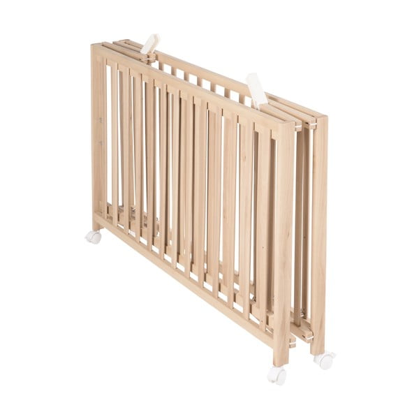 Lettino pieghevole su ruote in colore naturale 60x120 cm Fold up - Roba-image-3