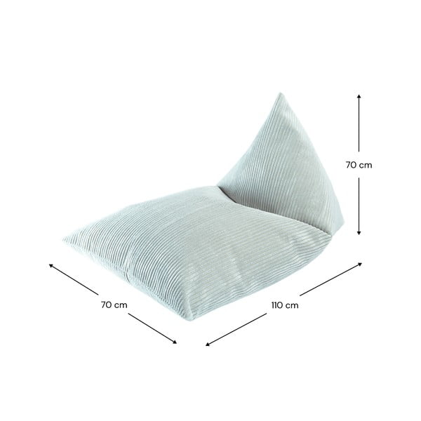 Pouf a sacco per bambini color menta con rivestimento in velluto a coste Big Lounger – Wigiwama-image-2