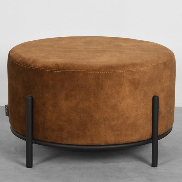 Sgabello in velluto marrone Troy - LABEL51-image-1