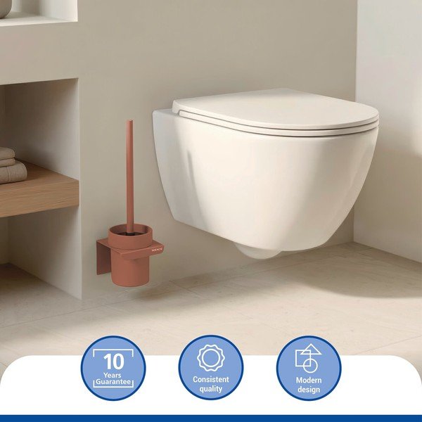Scopino WC senza foratura marrone in plastica con aggancio Turbo-loc Lizan – Wenko-image-2