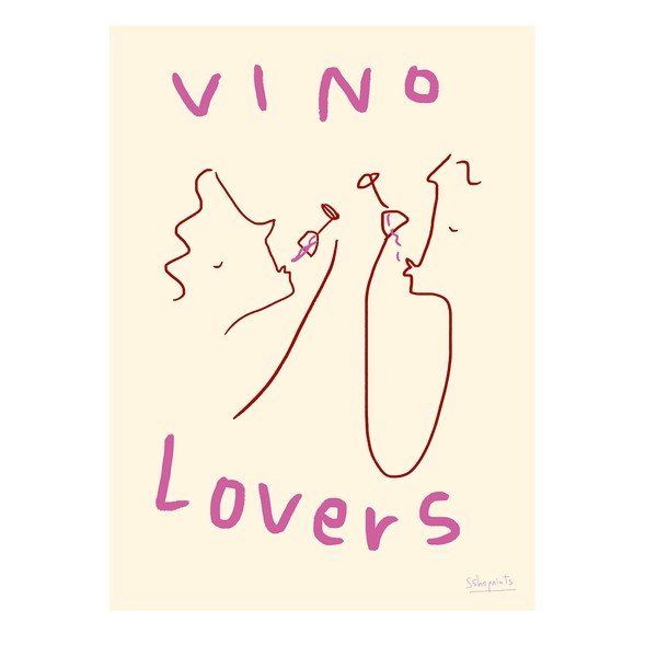 Poster 50x70 cm Vino Lovers – Ruby Hughes – The Poster Club