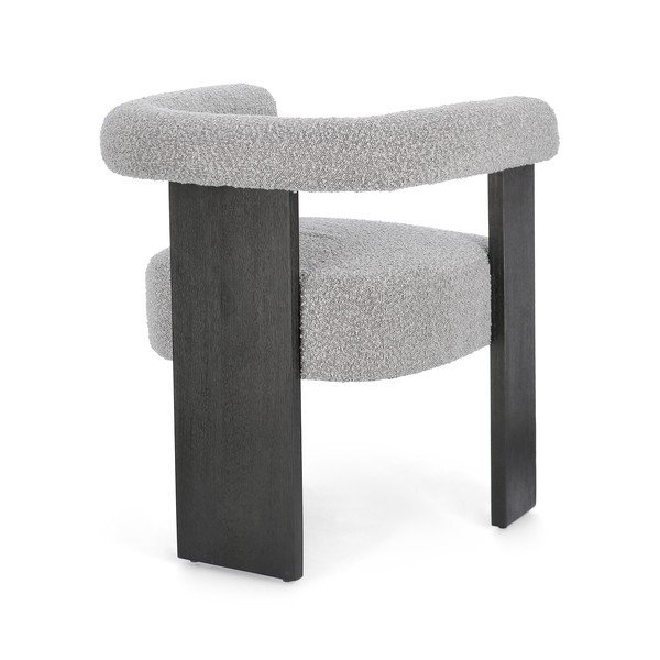 Sedia da pranzo grigia imbottito con braccioli Agape – Bizzotto-image-4