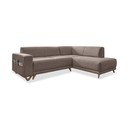 Divano angolare marrone allungabile e con contenitore (penisola a destra/a L) Classy Sophie – Miuform