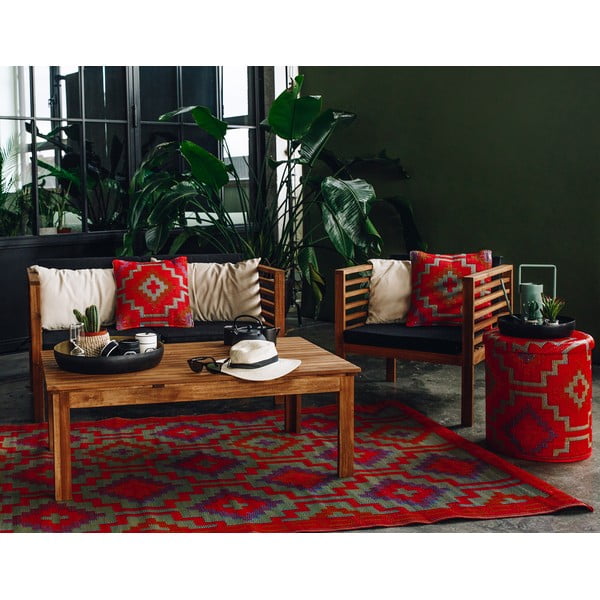 Tappeto da esterno bifacciale in plastica riciclata Orange & Violet, 120 x 180 cm Lhasa - Fab Hab-image-1