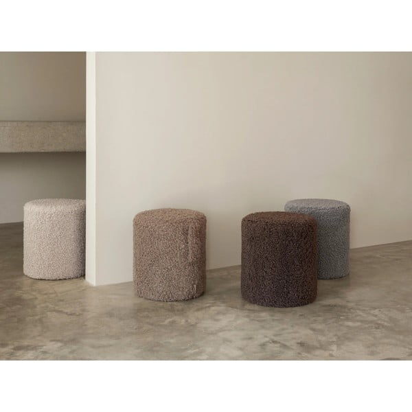 Poggiapiedi marrone con rivestimento in bouclé Teddy – Blomus-image-4