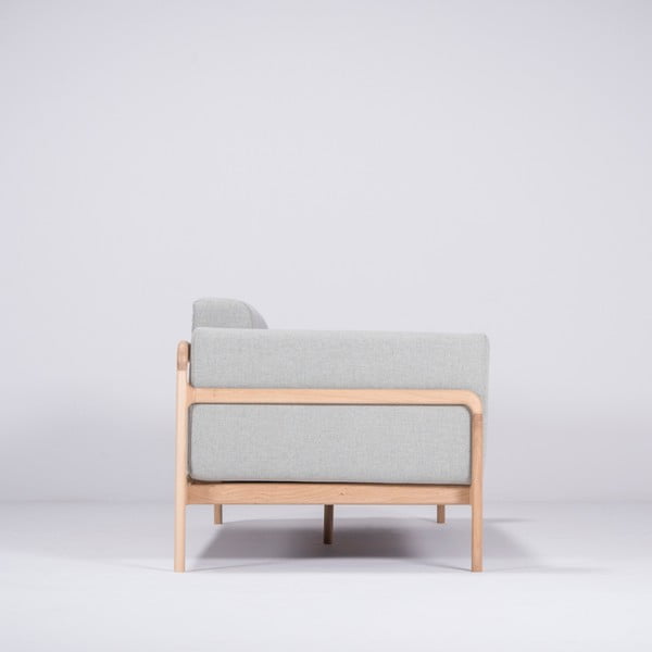 Divano grigio-blu con struttura in rovere massiccio , 210 cm Fawn - Gazzda-image-2