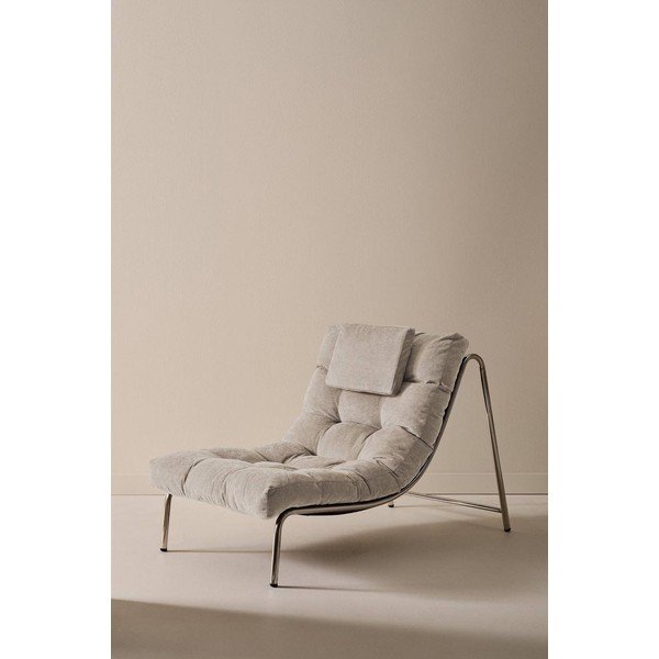 Poltrona beige con rivestimento in ciniglia Burleson – Jotex-image-1