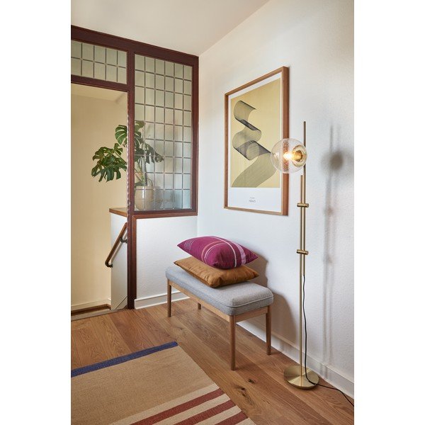 Lampada da terra in ottone con paralume in vetro (altezza 147 cm) Bubble - Hübsch-image-3