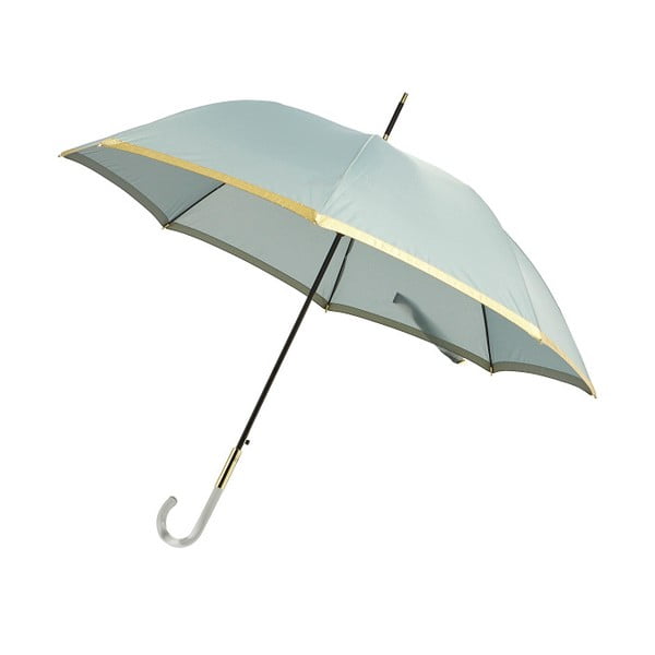 Světle modrý holový deštník s detaily ve zlaté barvě Lurex, ⌀ 101 cm