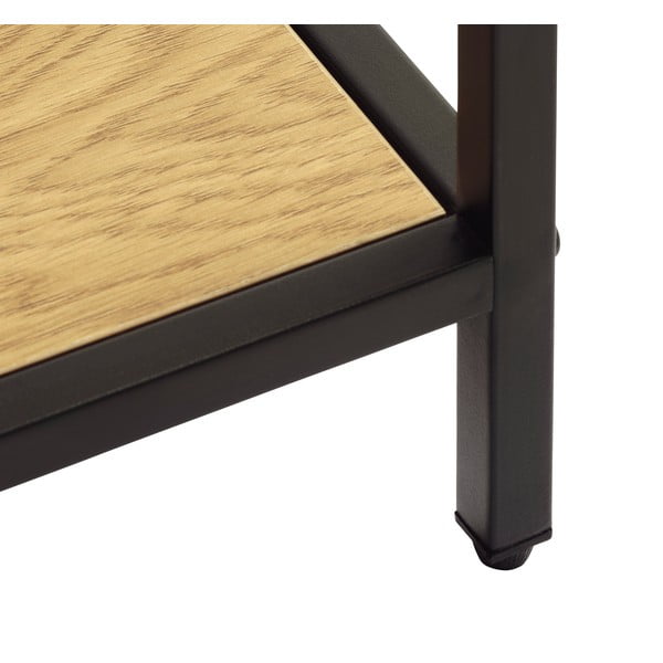 Libreria nera/di colore naturale effetto rovere 80x180x35 cm Altino – Unique Furniture-image-3