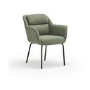 Sedia da pranzo verde in imbottito con braccioli Sadira – Teulat