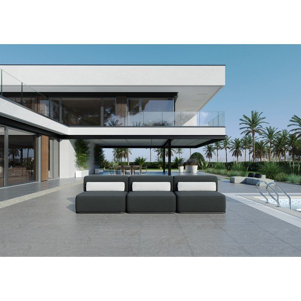 Divano modulare da giardino grigio scuro 306 cm Straw - Sit Sit-image-1
