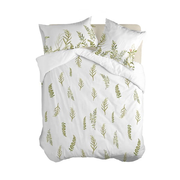 Copripiumino in cotone bianco e verde per letto singolo 140x200 cm Monterosso - Happy Friday