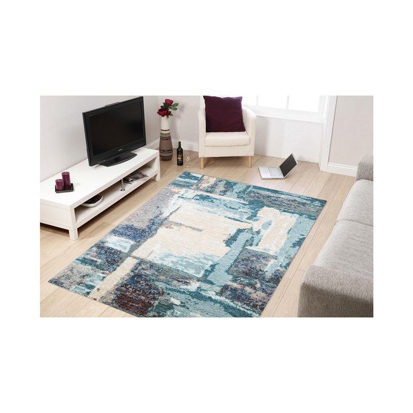 Tappeto blu Eco Rugs Leonore, 135 x 200 cm - Eko Halı-image-1
